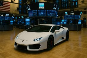 Self-directed investor reviewing portfolio allocation with collector automobile as alternative asset category alongside traditional holdings